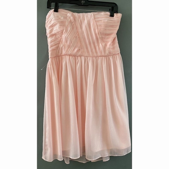 STRAPLESS Pink Pleated Dress - Picture 1 of 5